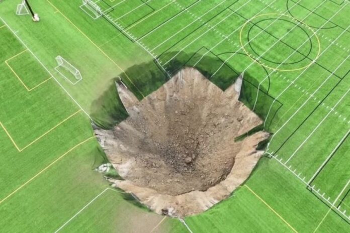 Massive Sinkhole Swallows Soccer Field at Illinois Park Due to Mine Collapse